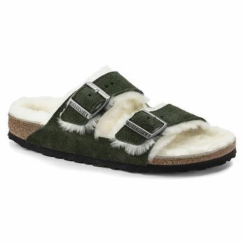 Dámské Arizona Birkenstock Shearling Semišové Olivy Zelené | CZ 81PJJ